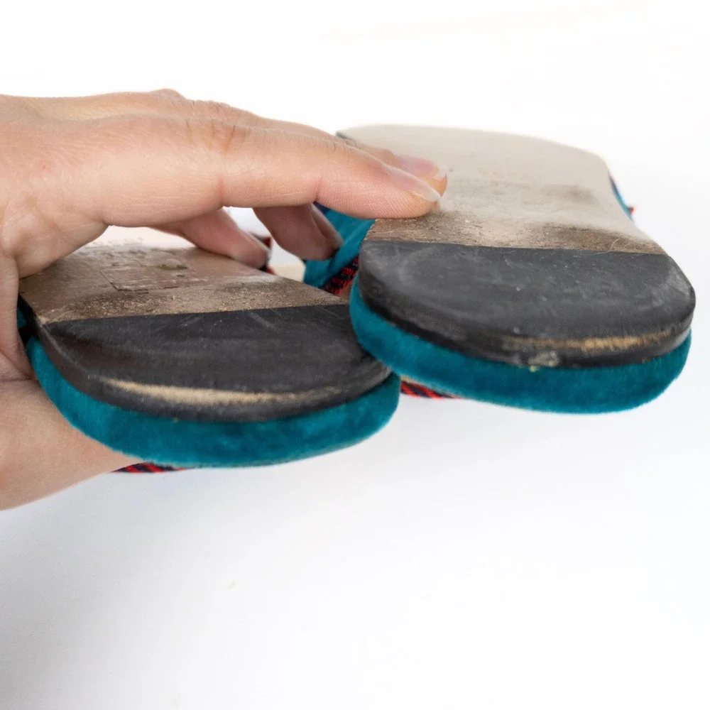 GUCCI Sylvie Bow Velvet Mule Flat Slippers in Pavone Red Blue Women's EU 37.5 - Picture 9 of 11